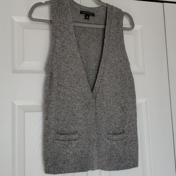 Banana Republic gray wool button front vest small euc - Picture 3 of 6